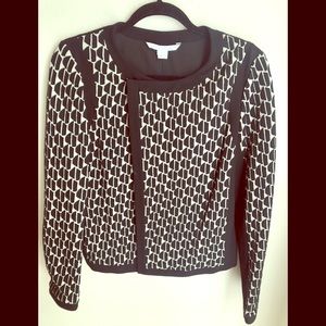 DIANE VON FURSTENBERG knit print-structures jacket